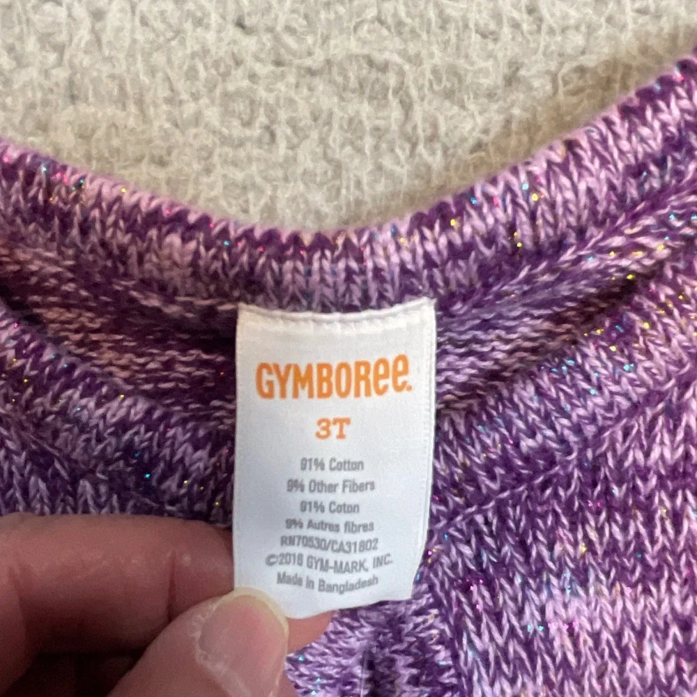 Gymboree Shrug Cardigan Kids 3T Purple NEW Shimmer Space Dye Bolero Sweater